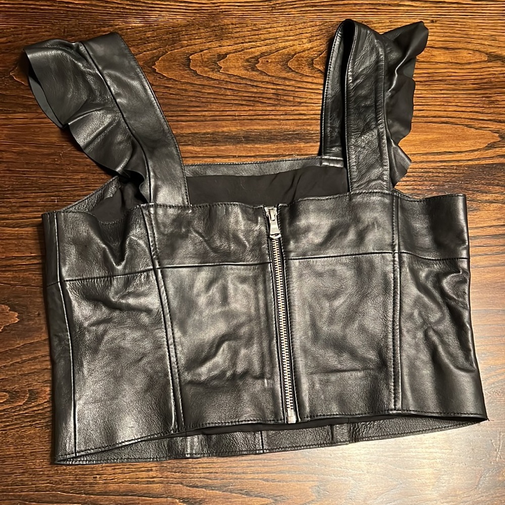 Leather Crop Top - Picture 2 of 9